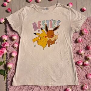 Pokemon Pikachu & Eevee Besties Tee - White